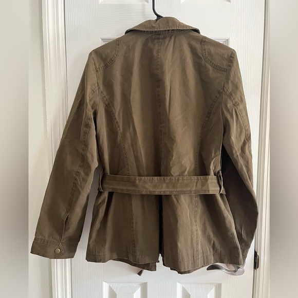 Talbots Olive Green Belted Field Chore Jacket Size Medium - Picture 4 of 6